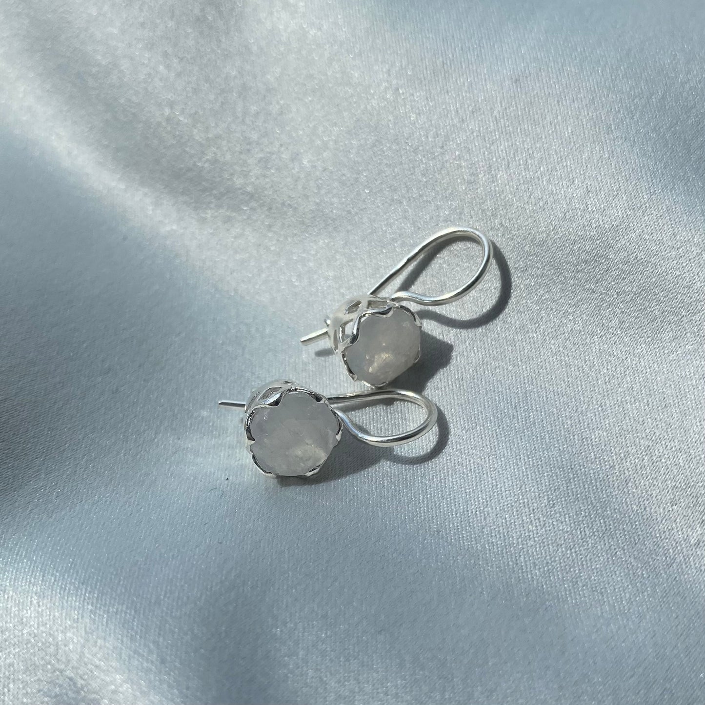Sterling Silver Moonstone Drop Earrings