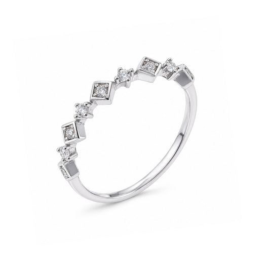 Sterling Silver “Ritmo” Ring with Cubic Zirconia