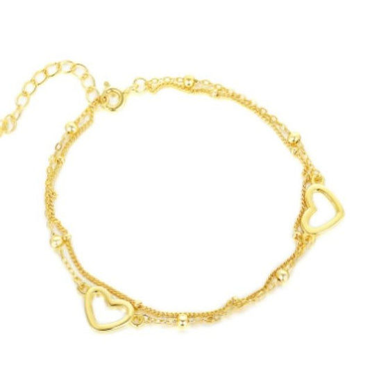Pulsera de corazón de plata de ley
