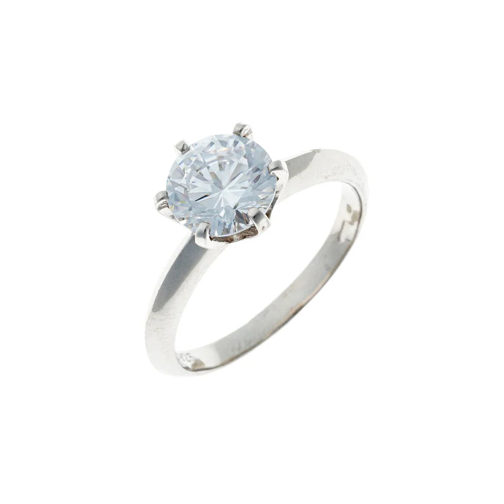 Sterling Silver CZ Crystal Ring