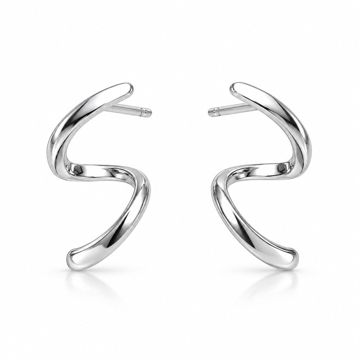 Sterling Silver Swirl Earrings