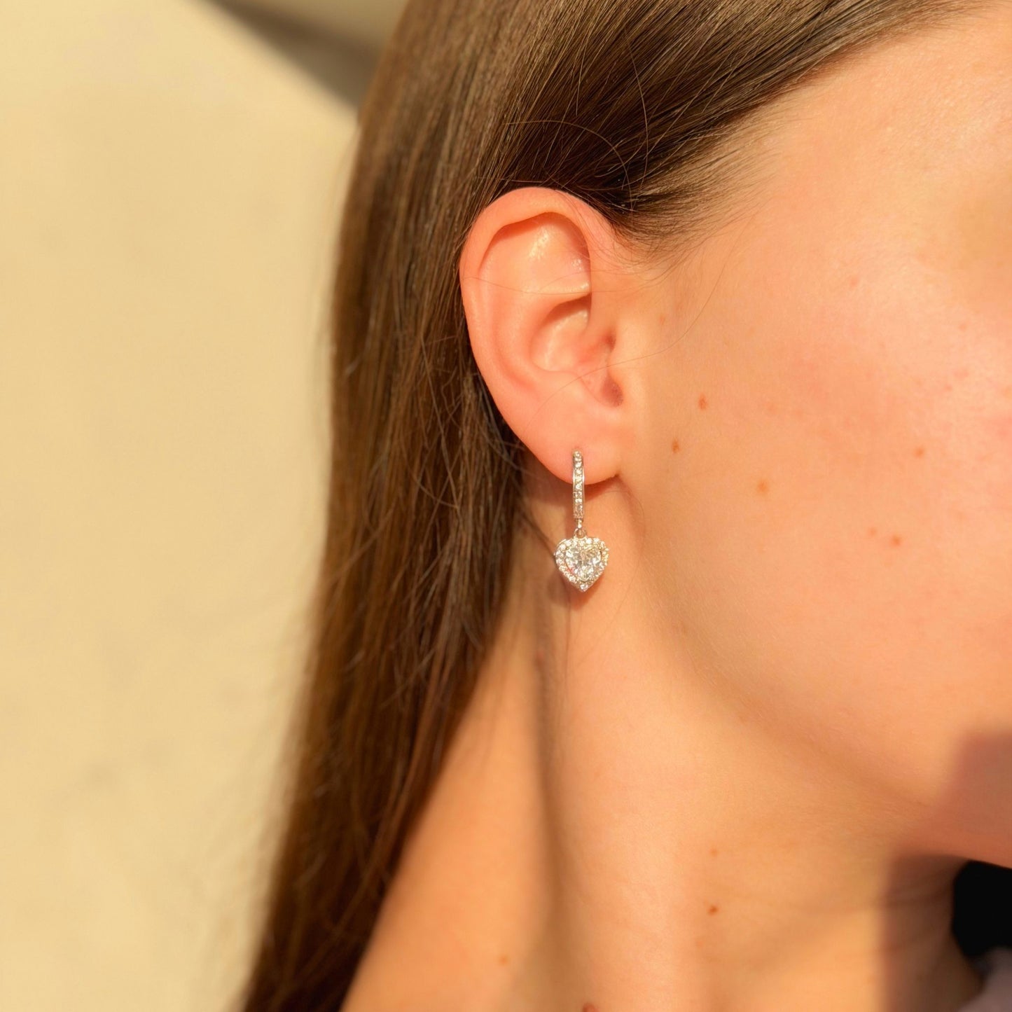 Sterling Silver CZ Hoops with Charms