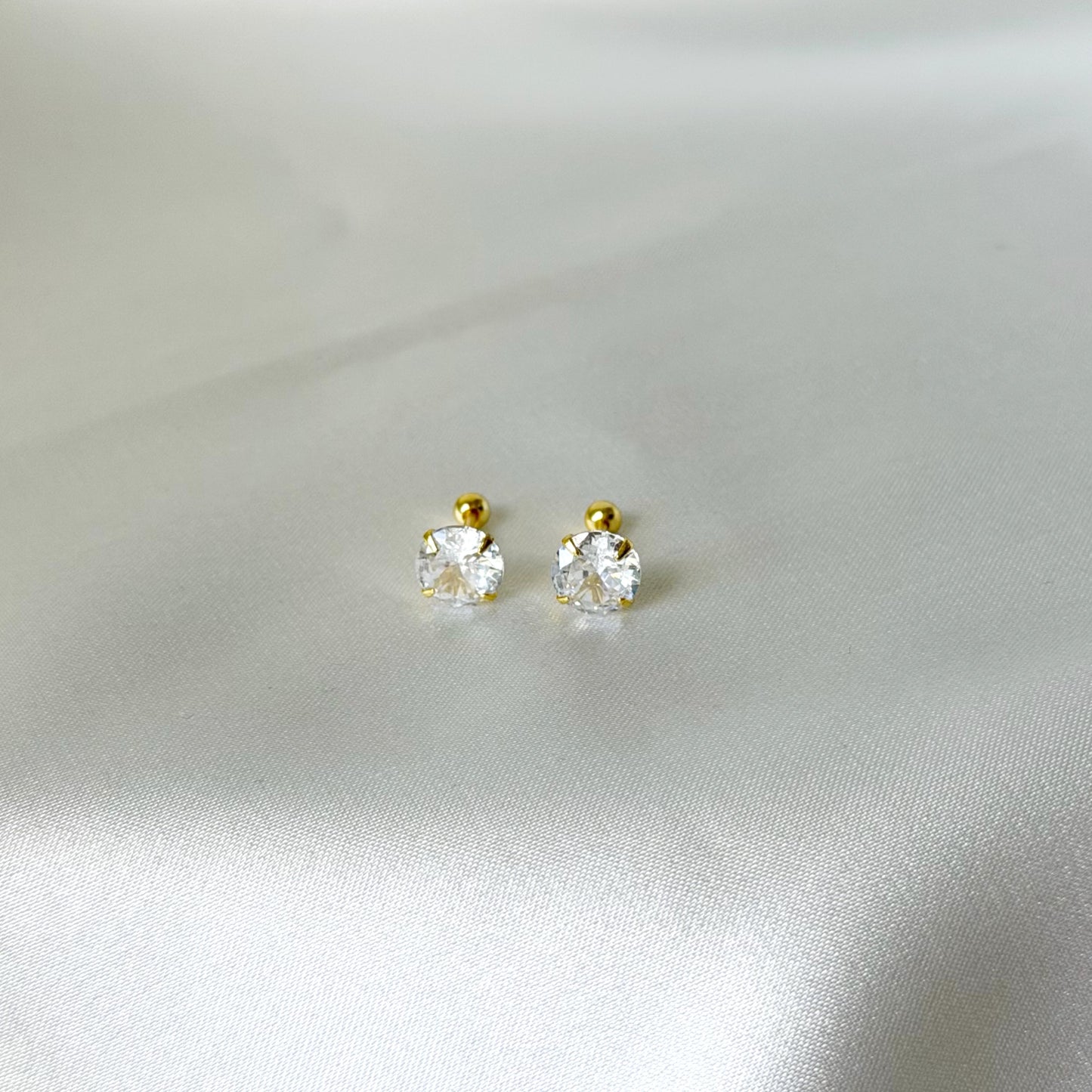 Sterling Silver 3 - 7 mm CZ Screw Studs