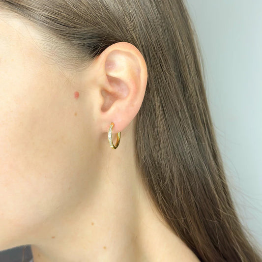 Stainless Steel CZ Hoops