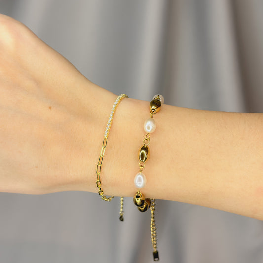 Sterling Silver Tennis & Forzatina Bracelet