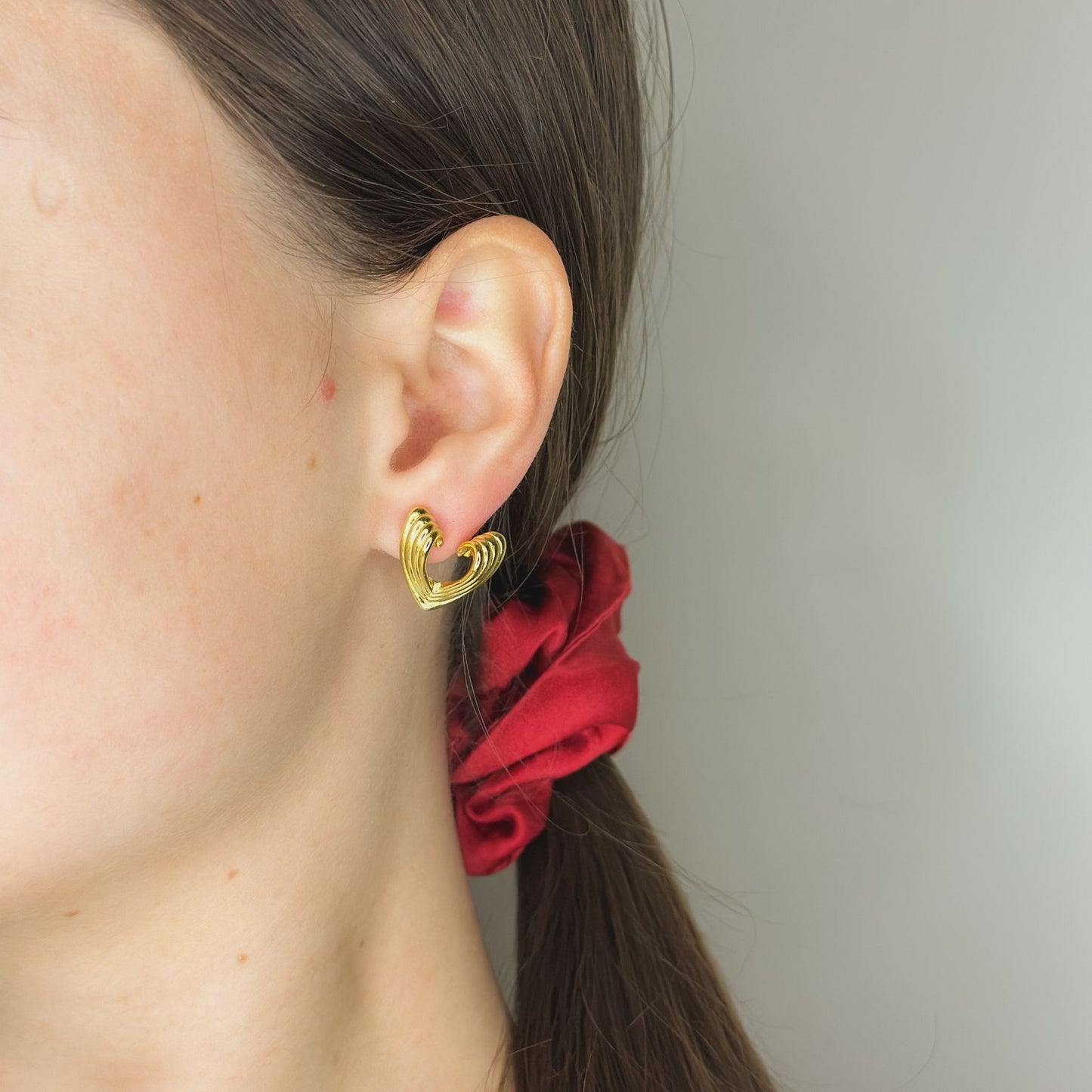 Sterling Silver V Shape Stud Earrings