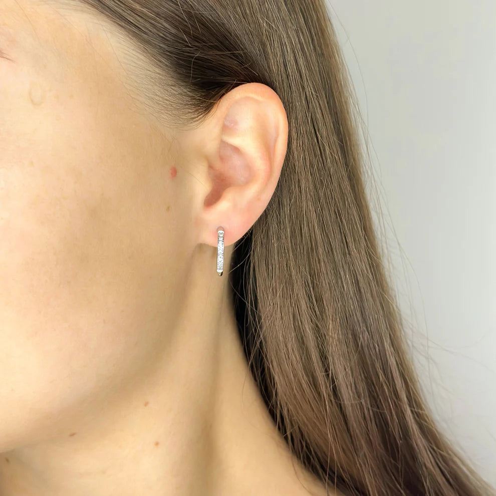 Stainless Steel CZ Hoops