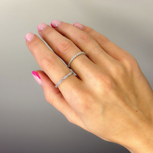 Sterling Silver CZ Band Ring