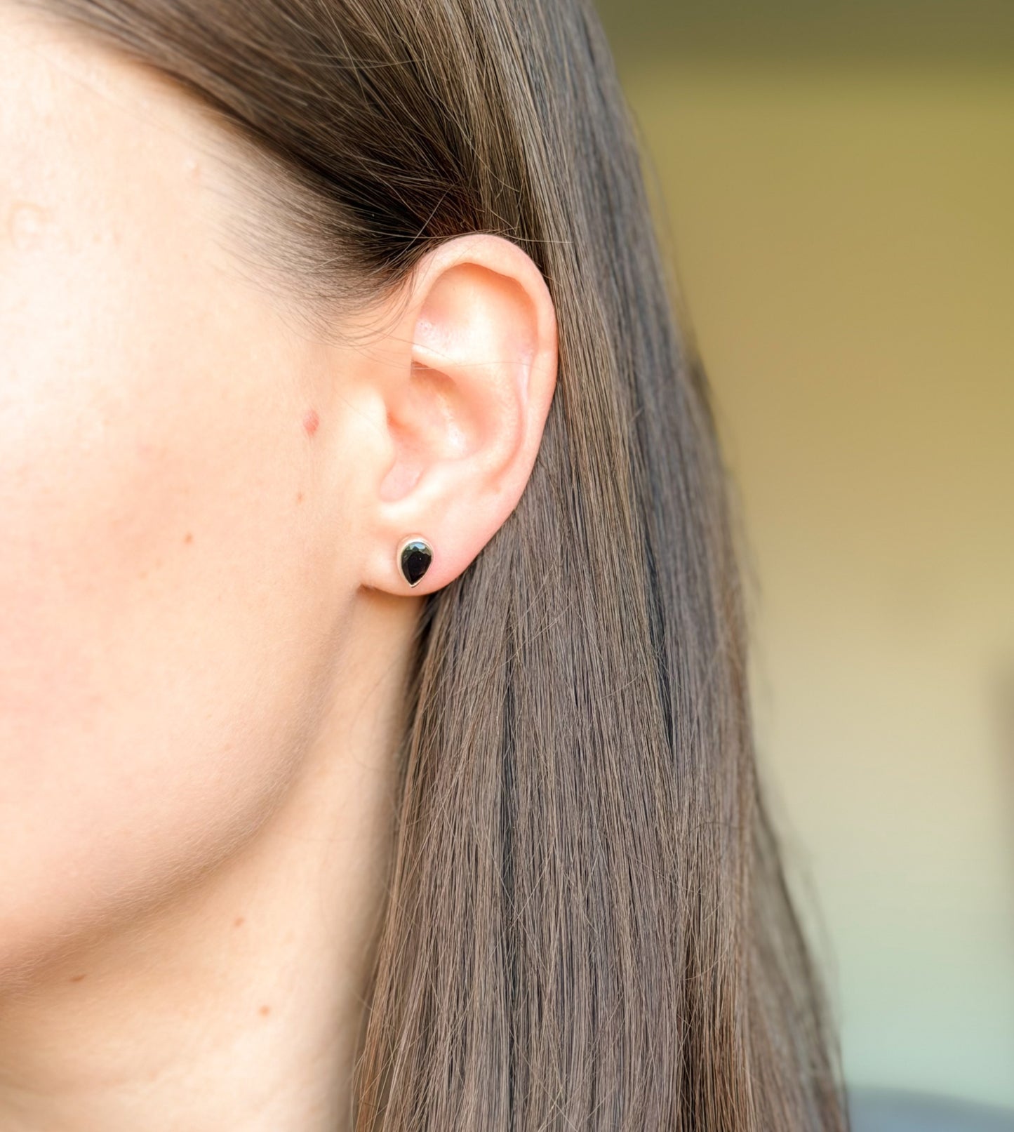 Sterling Silver Black Onyx Stud Earrings