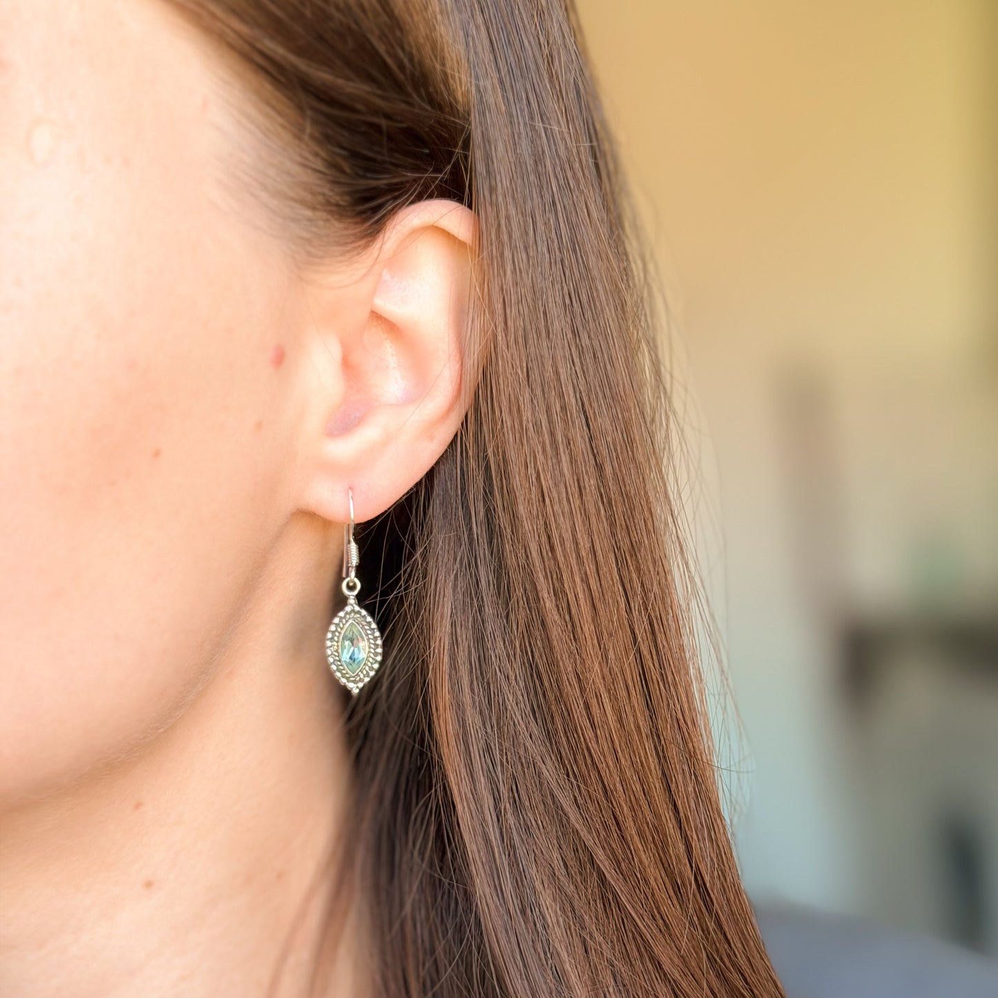 Sterling Silver Blue Topaz Drop Earrings
