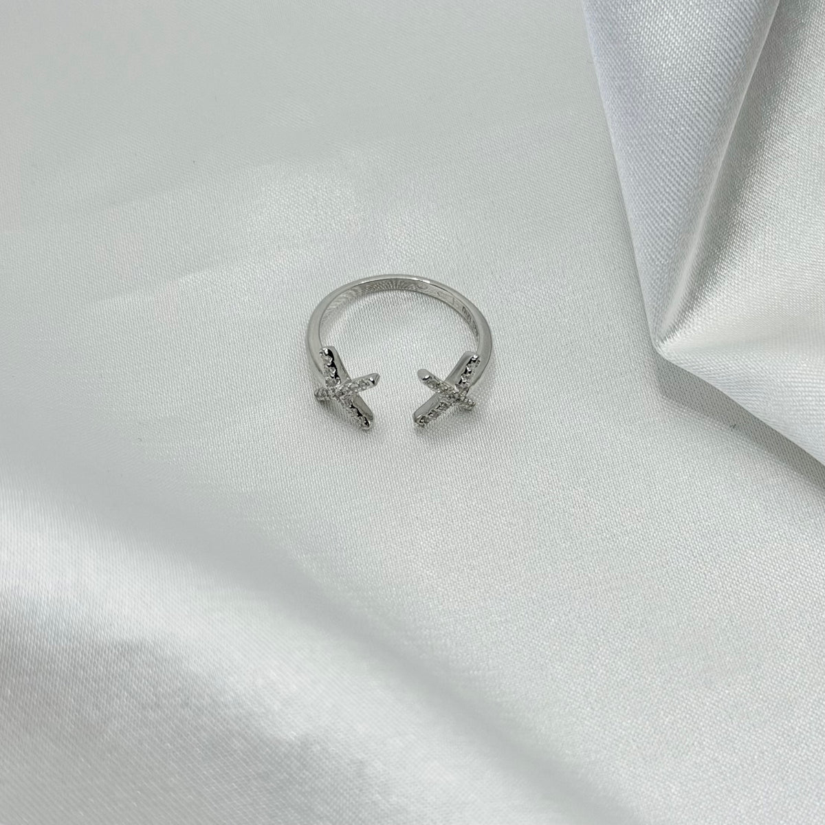 Sterling Silver X Ring