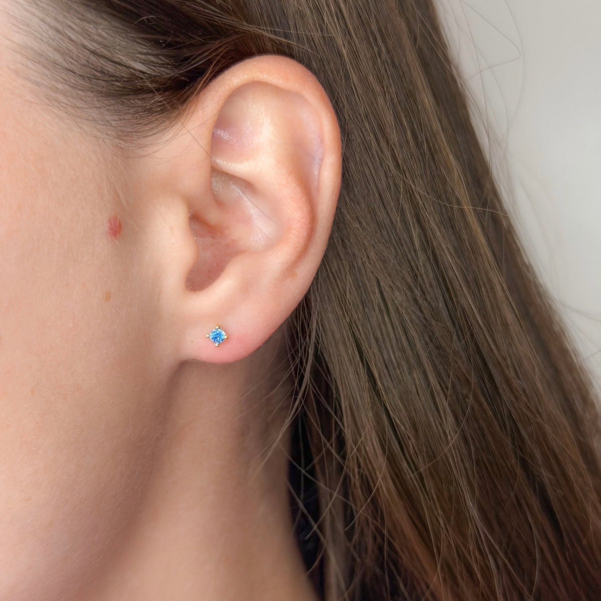 Sterling Silver Blue CZ Studs