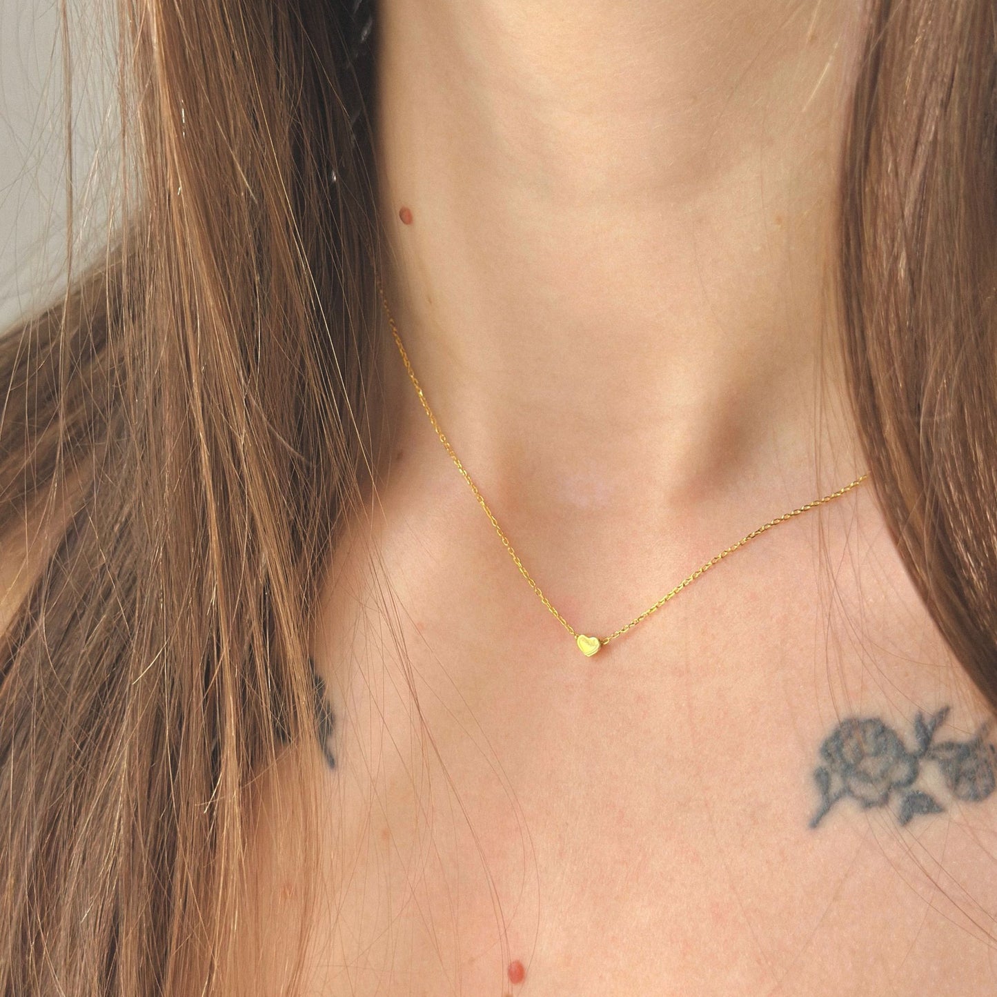 Collar de corazón de plata de ley