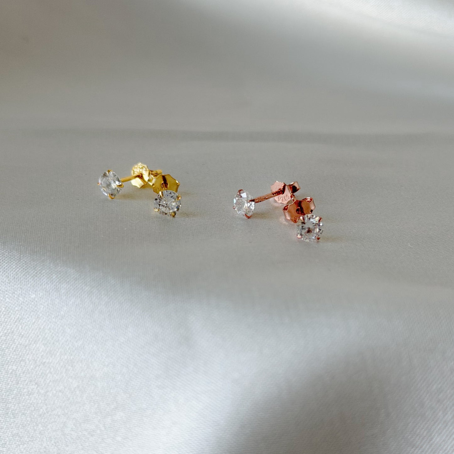 Sterling Silver 4 - 7 mm CZ Studs