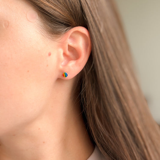 Sterling Silver Rainbow Studs