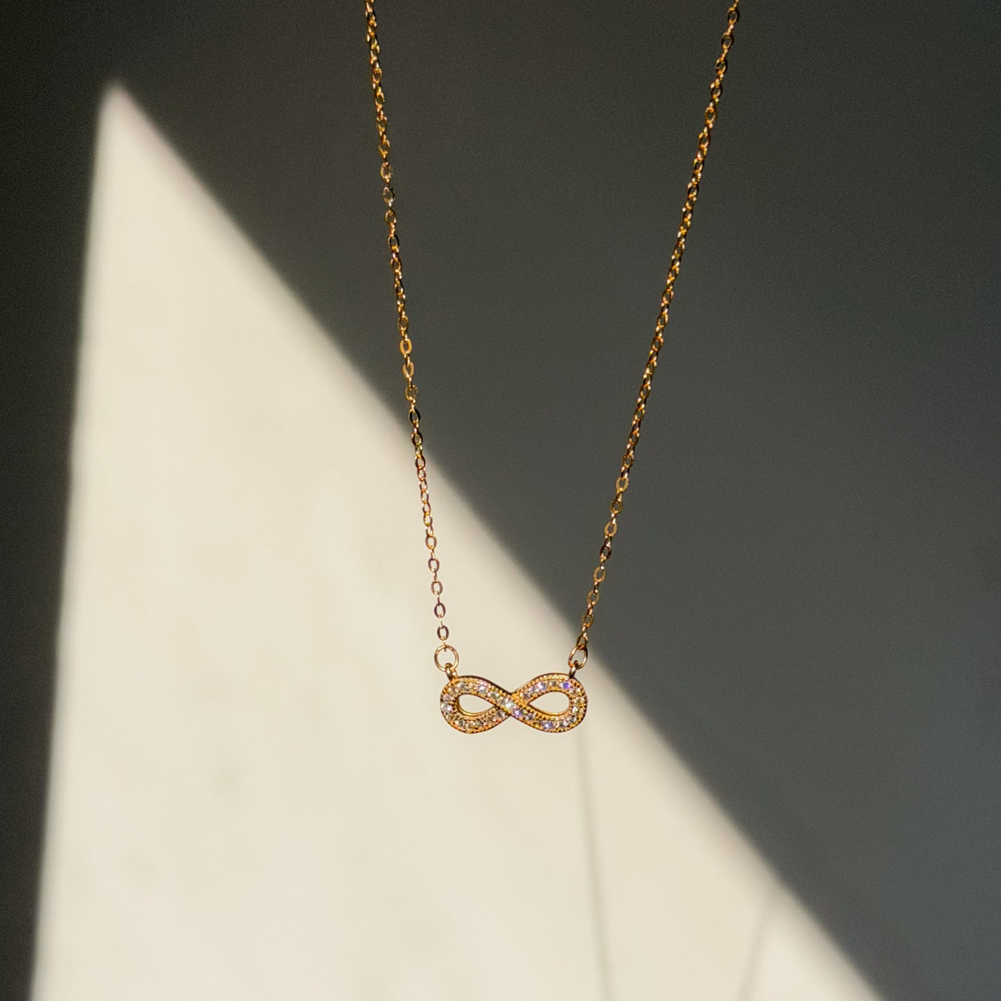 Sterling Silver CZ Infinity Necklace