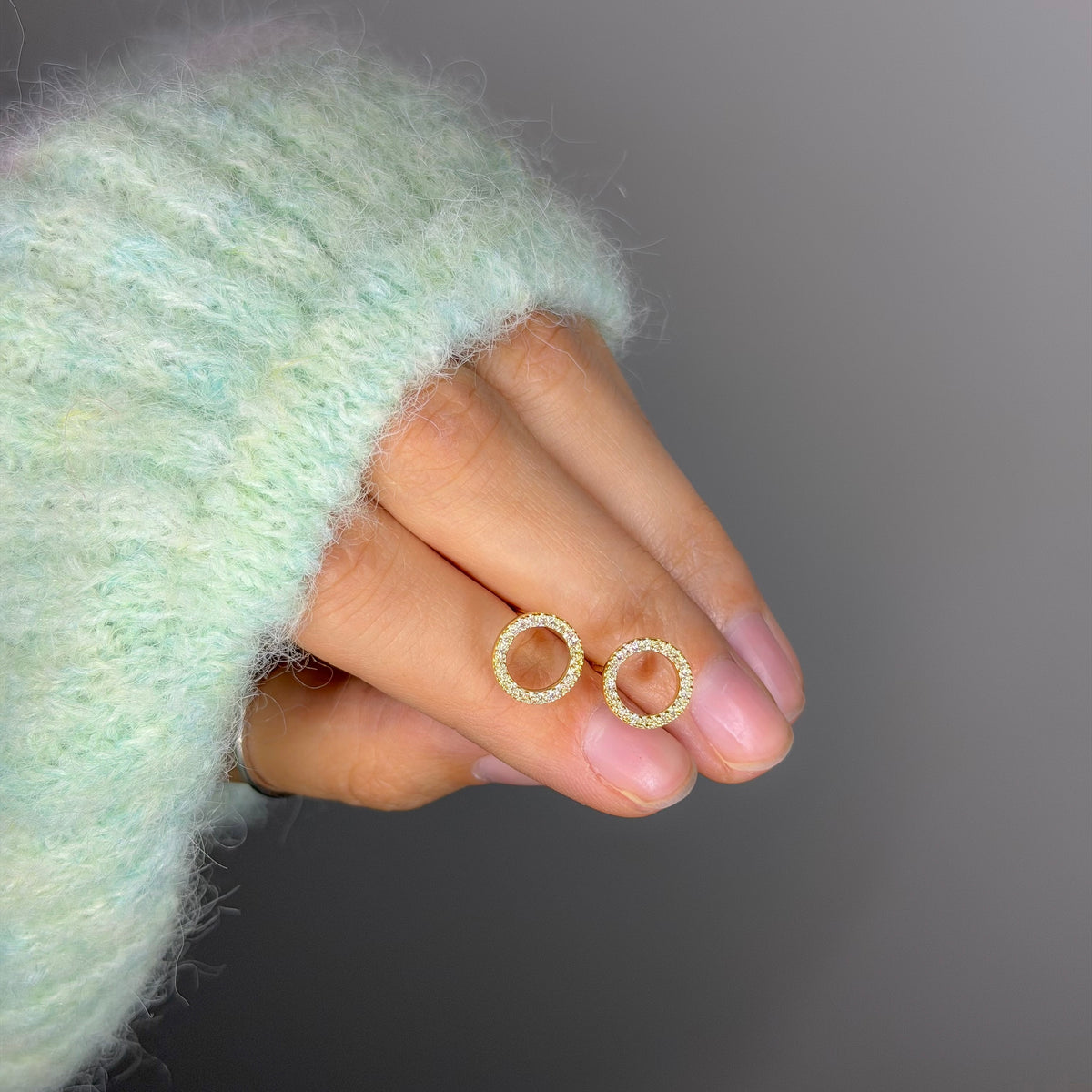 Sterling Silver Circle Studs