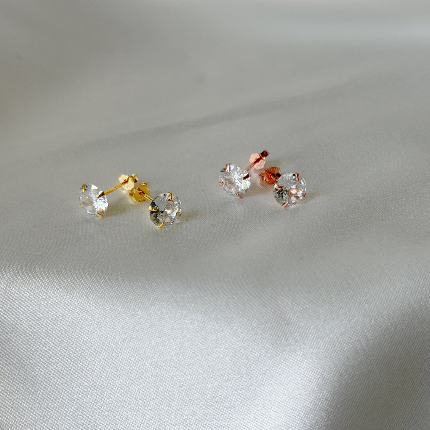 Sterling Silver 4 - 7 mm CZ Studs