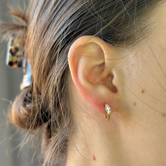 Sterling Silver CZ Hoops