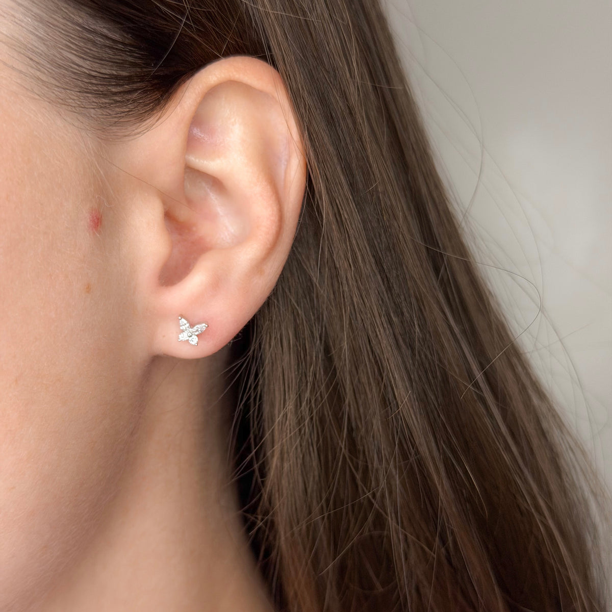 Sterling Silver Butterfly Studs