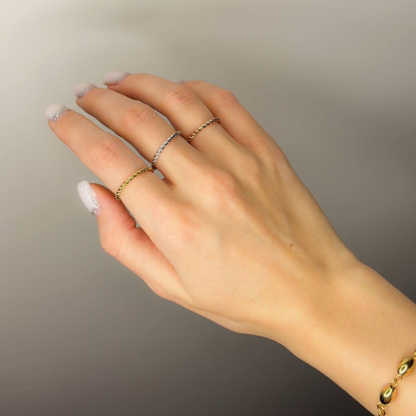 Anillo trenzado de acero inoxidable