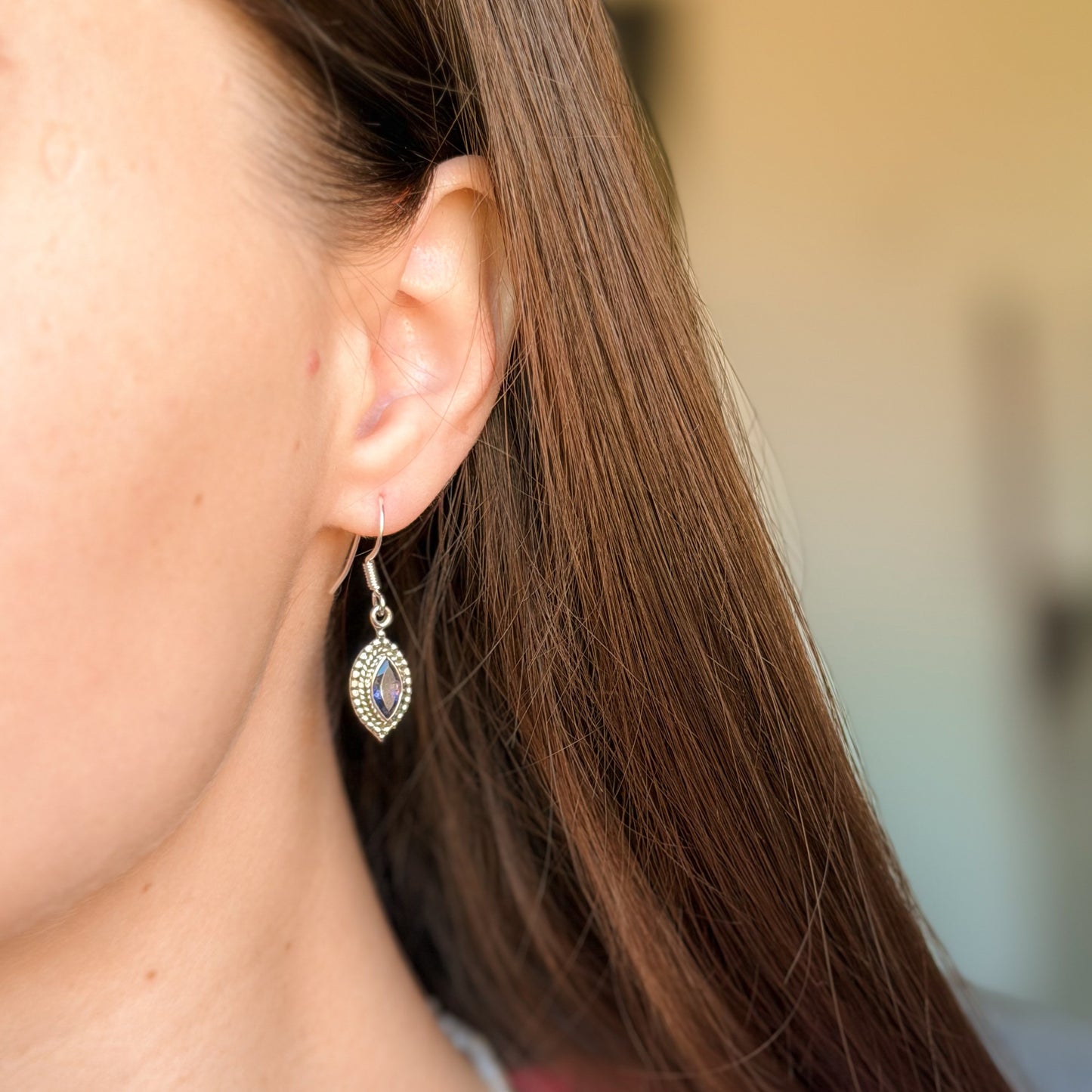 Sterling Silver Iolite Drop Earrings