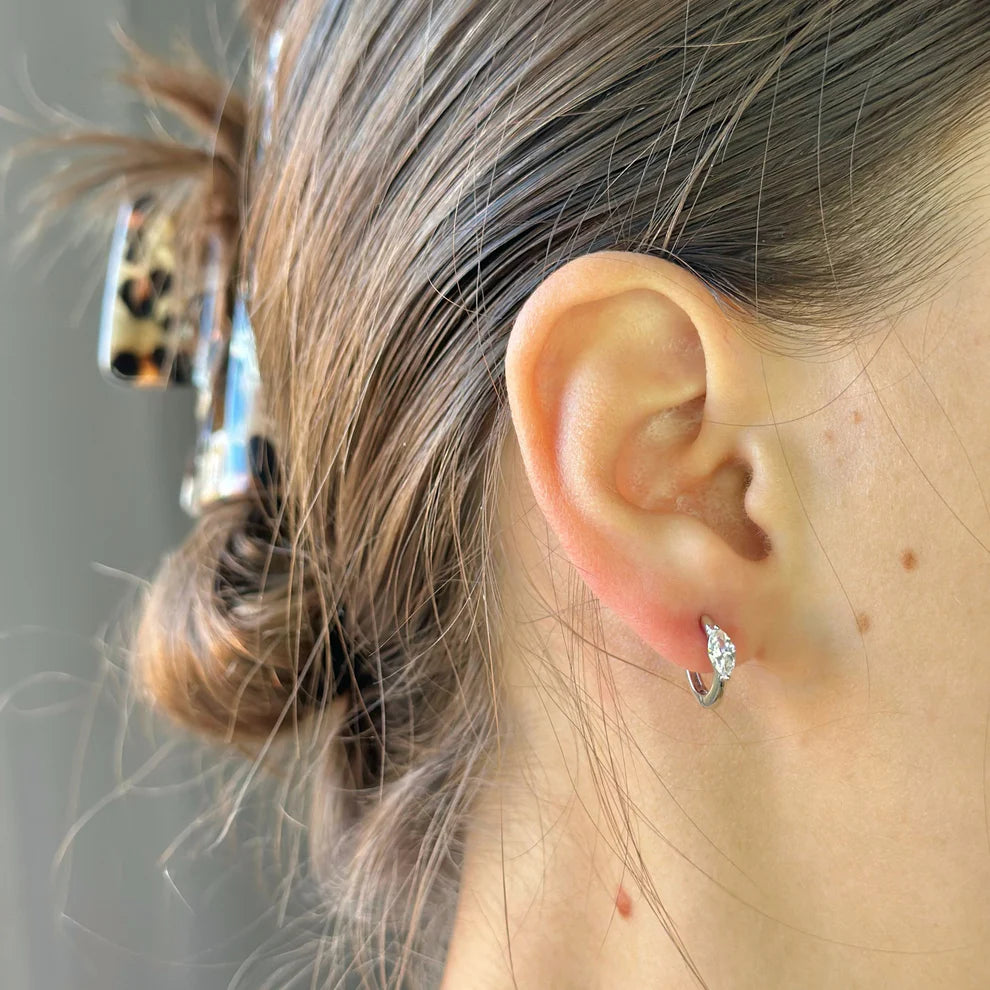 Sterling Silver CZ Hoops