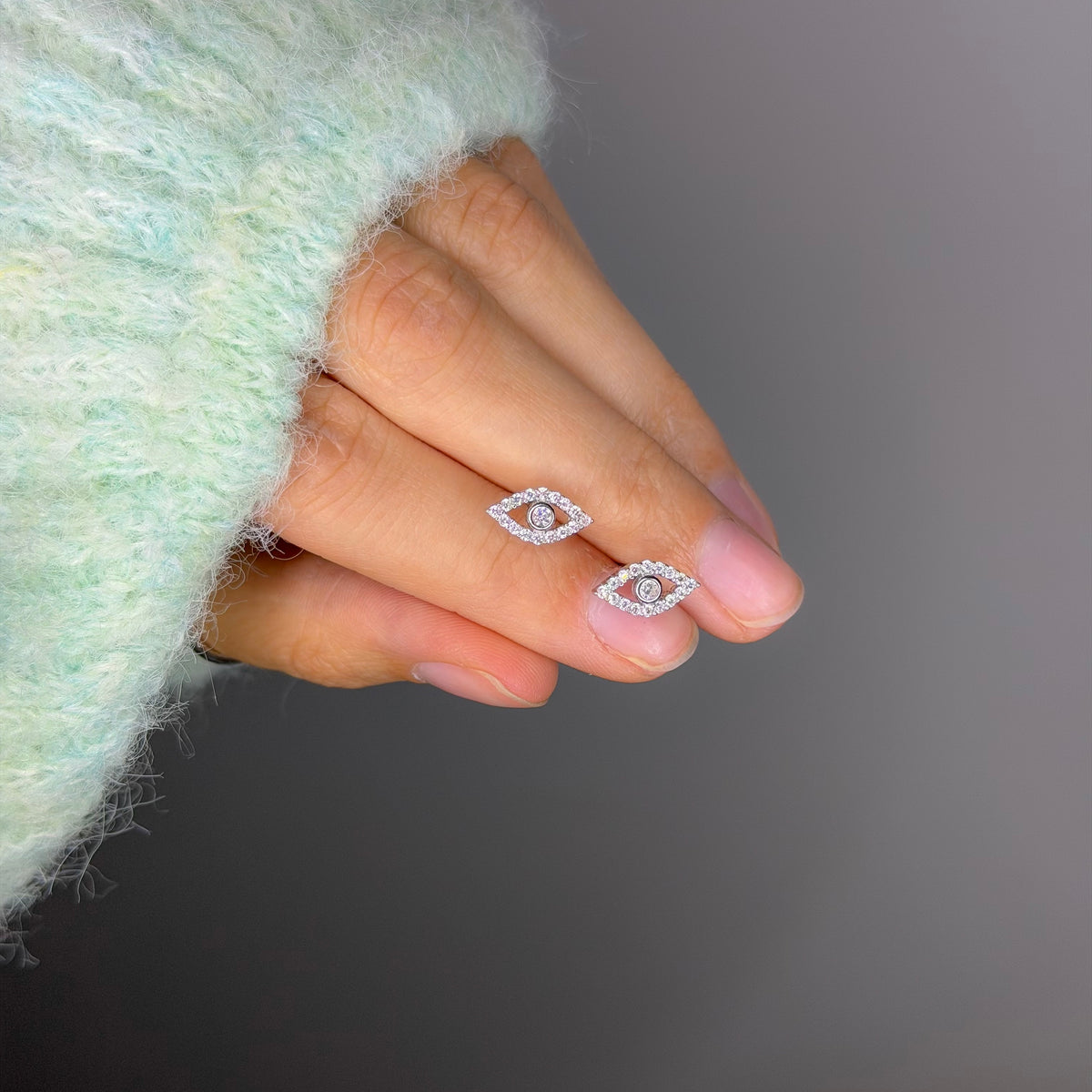 Sterling Silver Eye Glow Studs