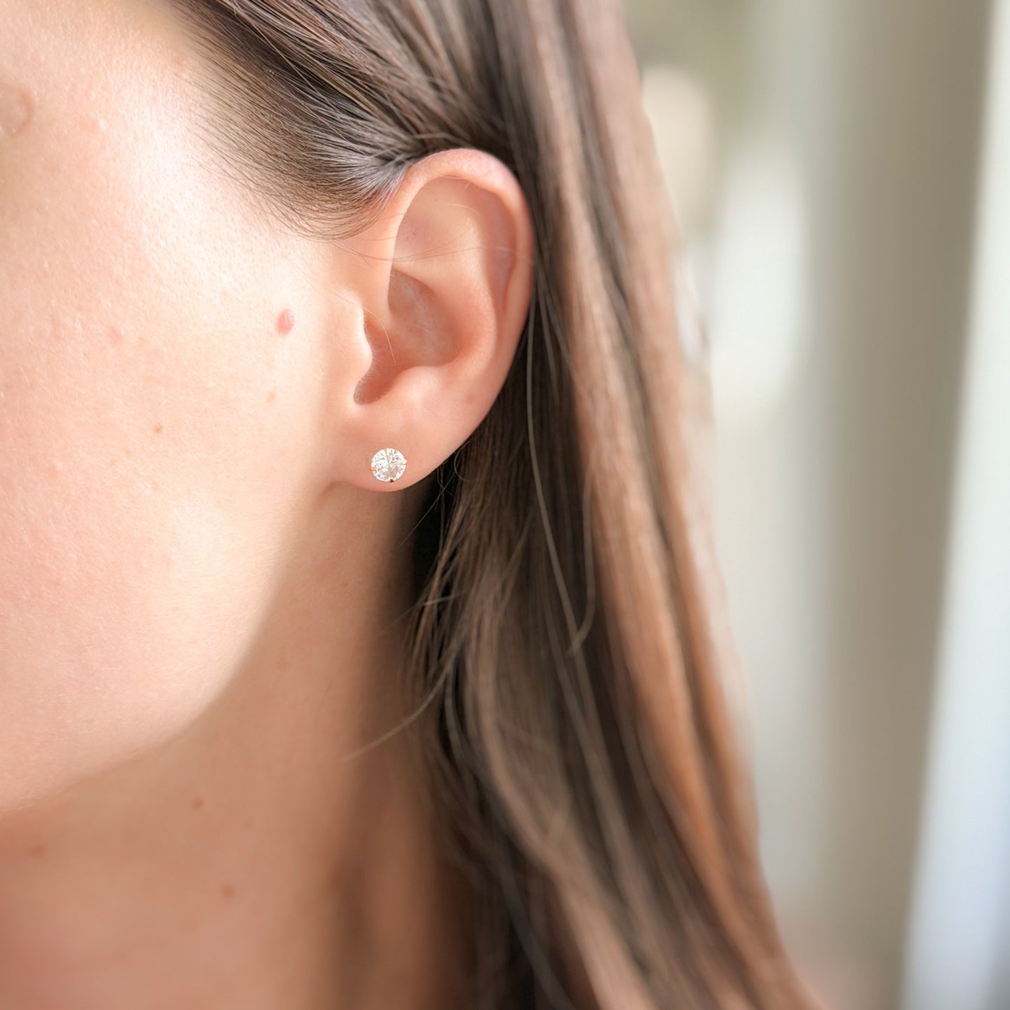 Sterling Silver 4 - 7 mm CZ Studs