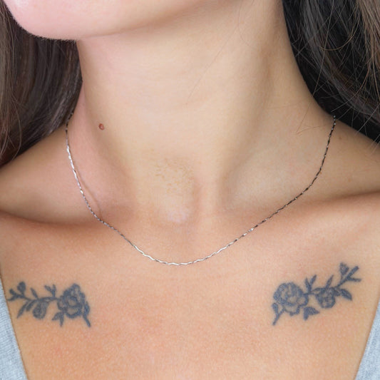 Sterling Silver "Ingot" Chain Necklace