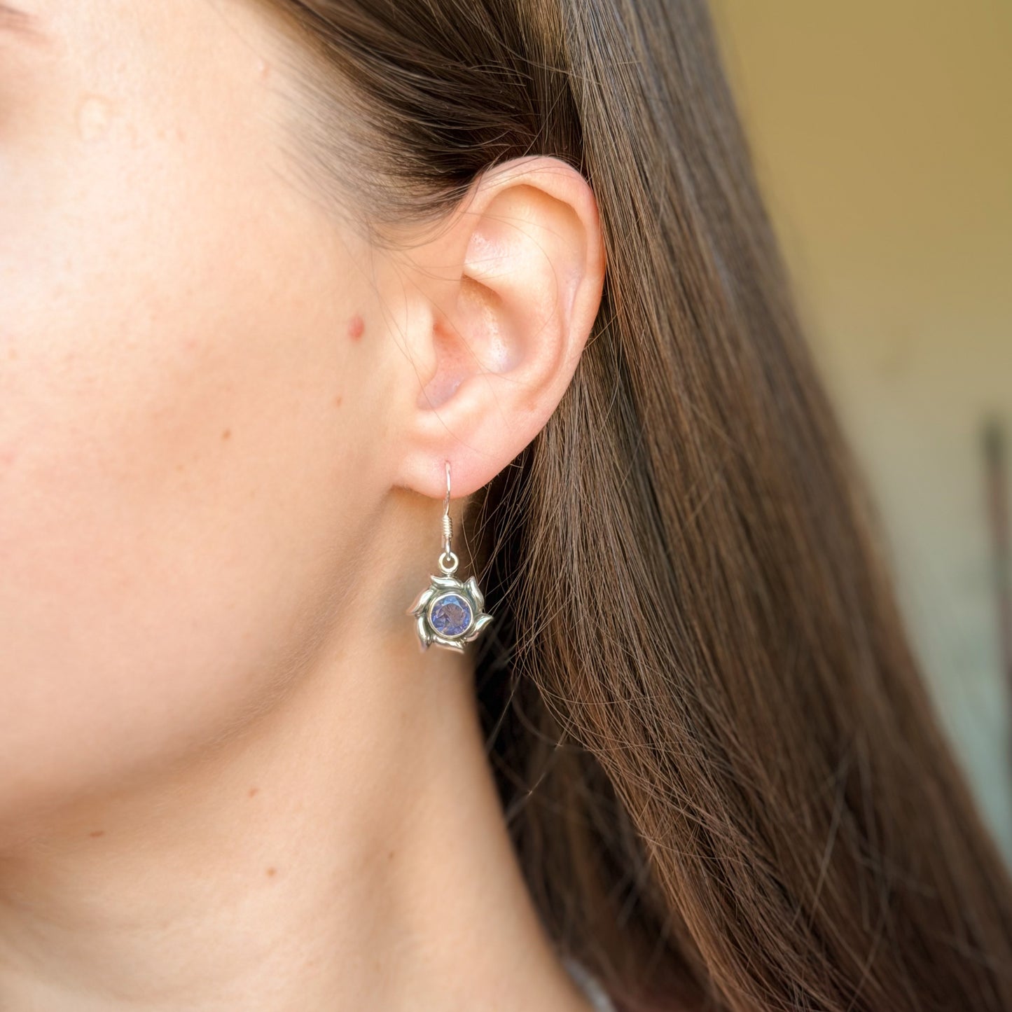 Sterling Silver Iolite Drop Earrings