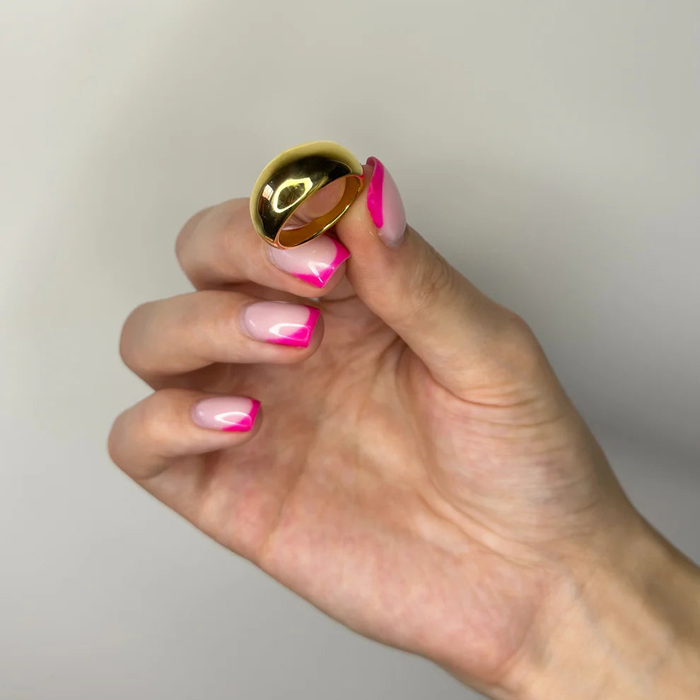 Stainless Steel Golden Ring