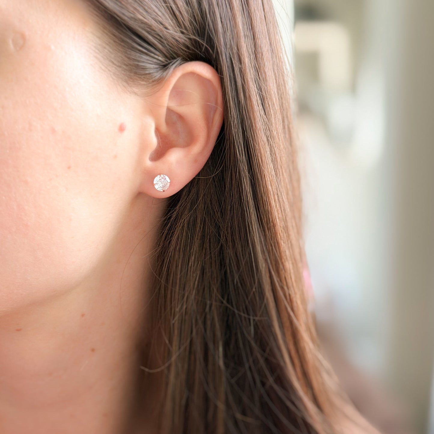 Sterling Silver 4 - 7 mm CZ Studs