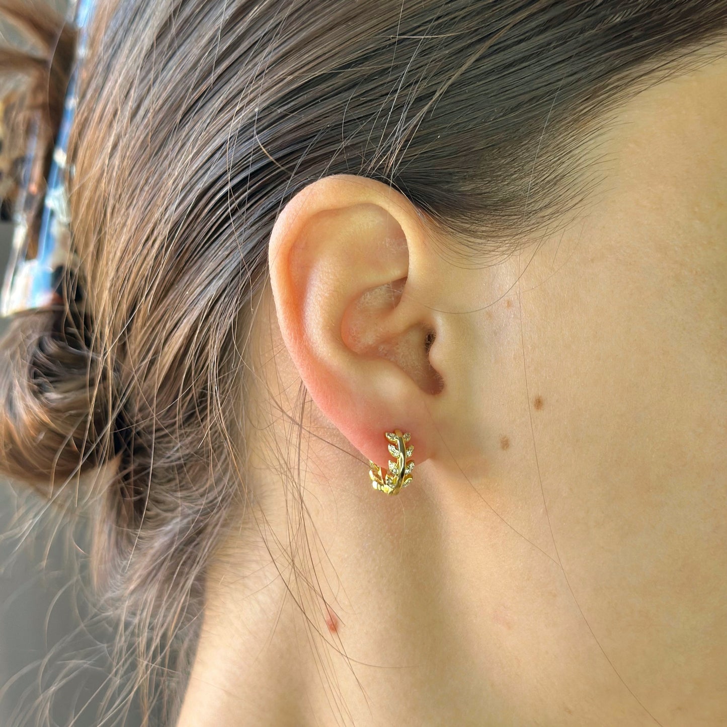 Sterling Silver CZ Hoops