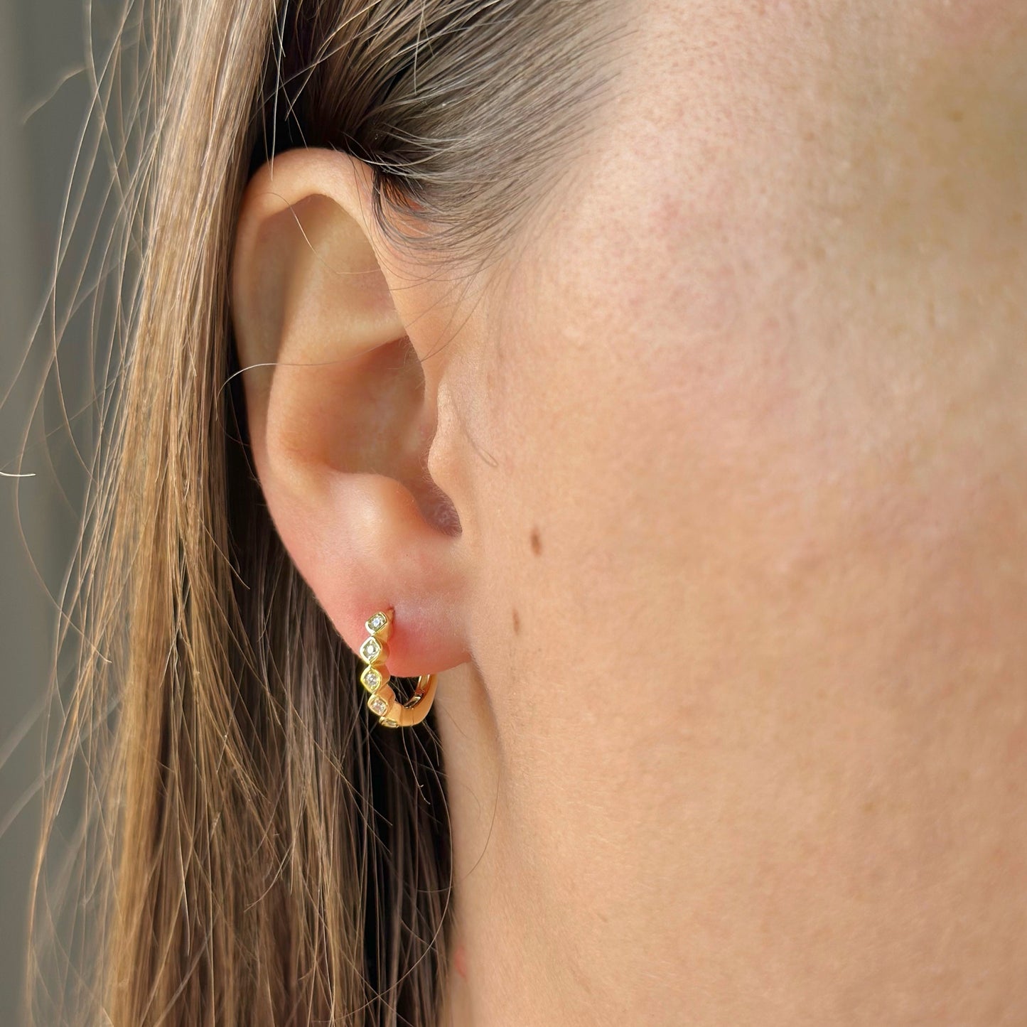 Sterling Silver CZ Hoops