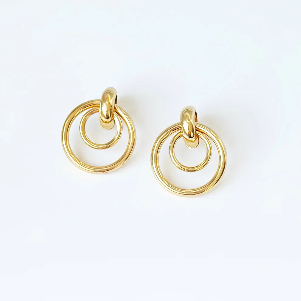 Gold Plated Earrings "Molten Layers"