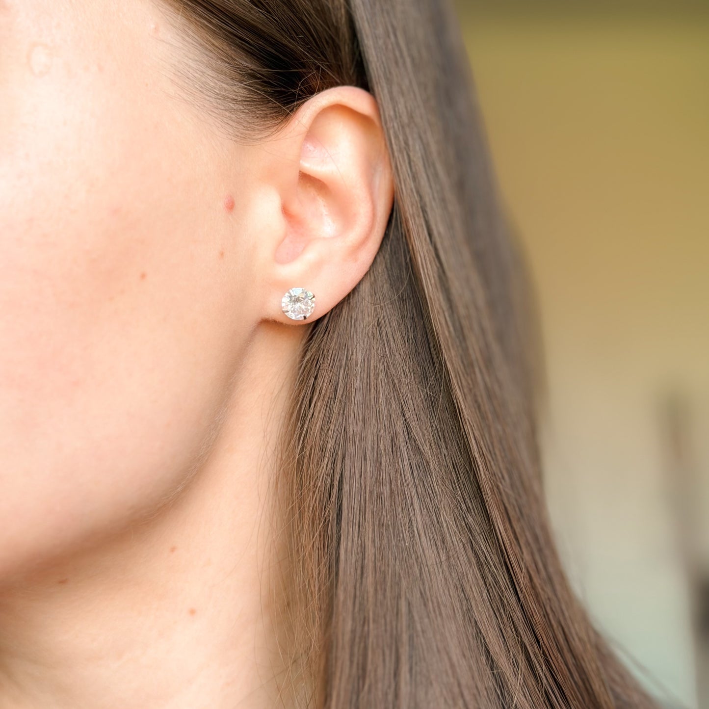 Sterling Silver 3 - 7 mm CZ Screw Studs