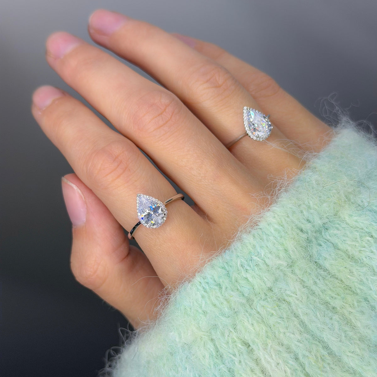Sterling Silver Teardrop Ring