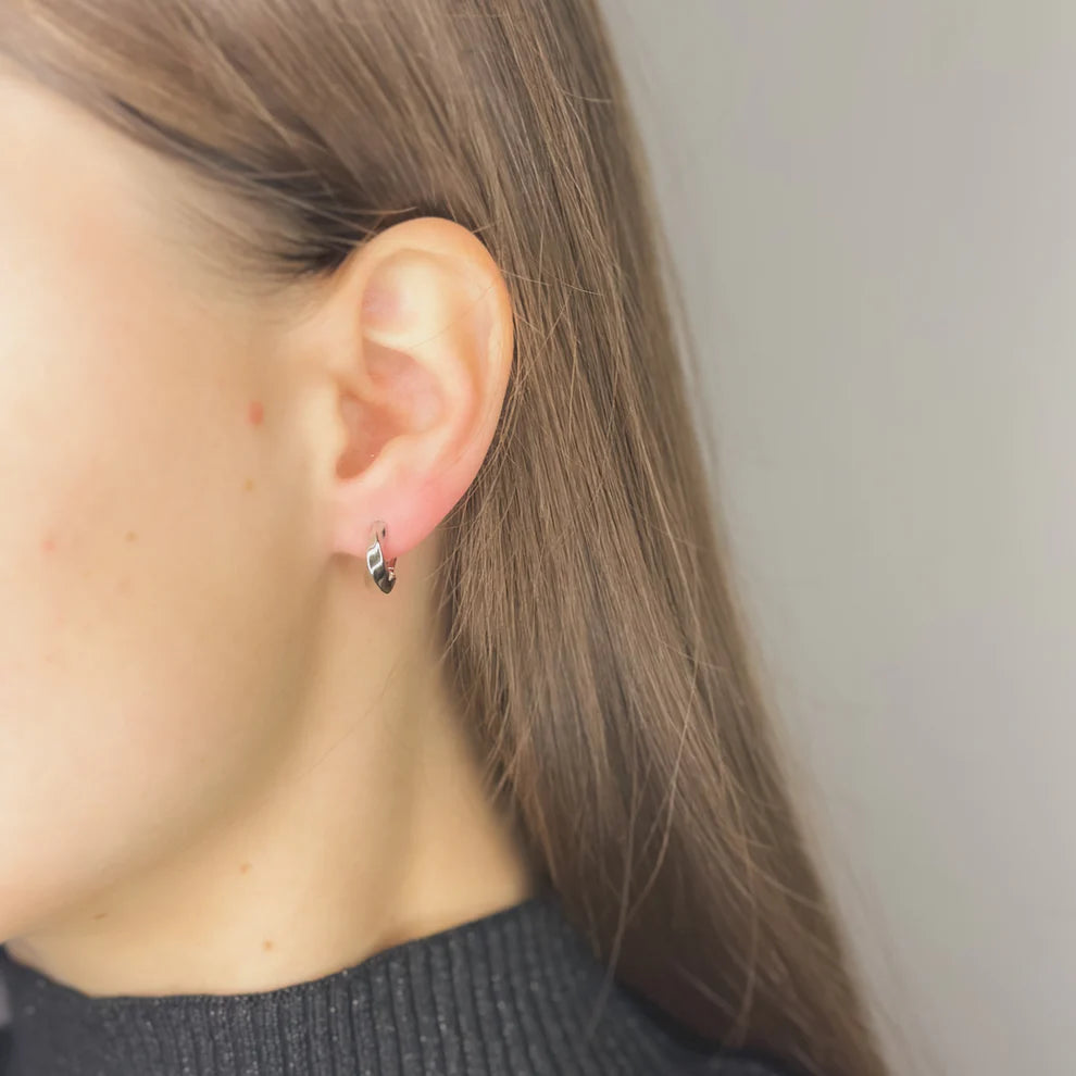 Sterling Silver Twisted Hoops