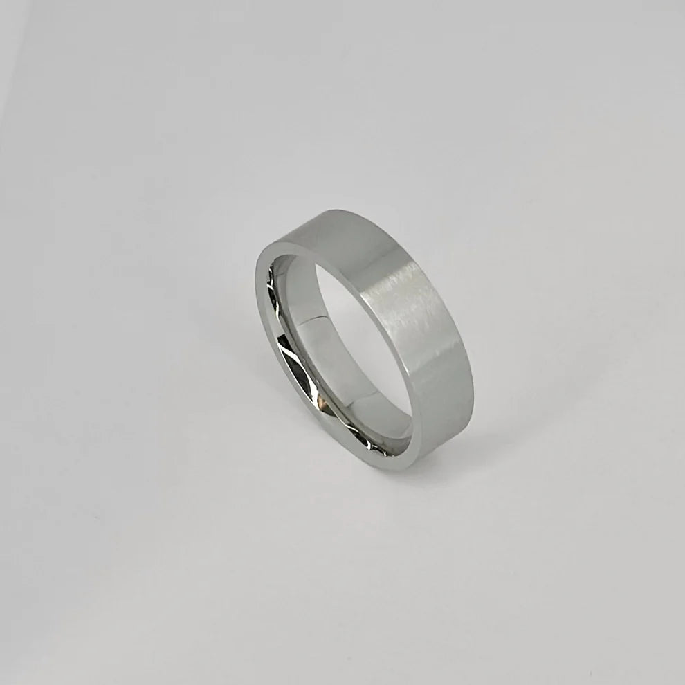 Stainless Steel 6 mm Matte Band Ring