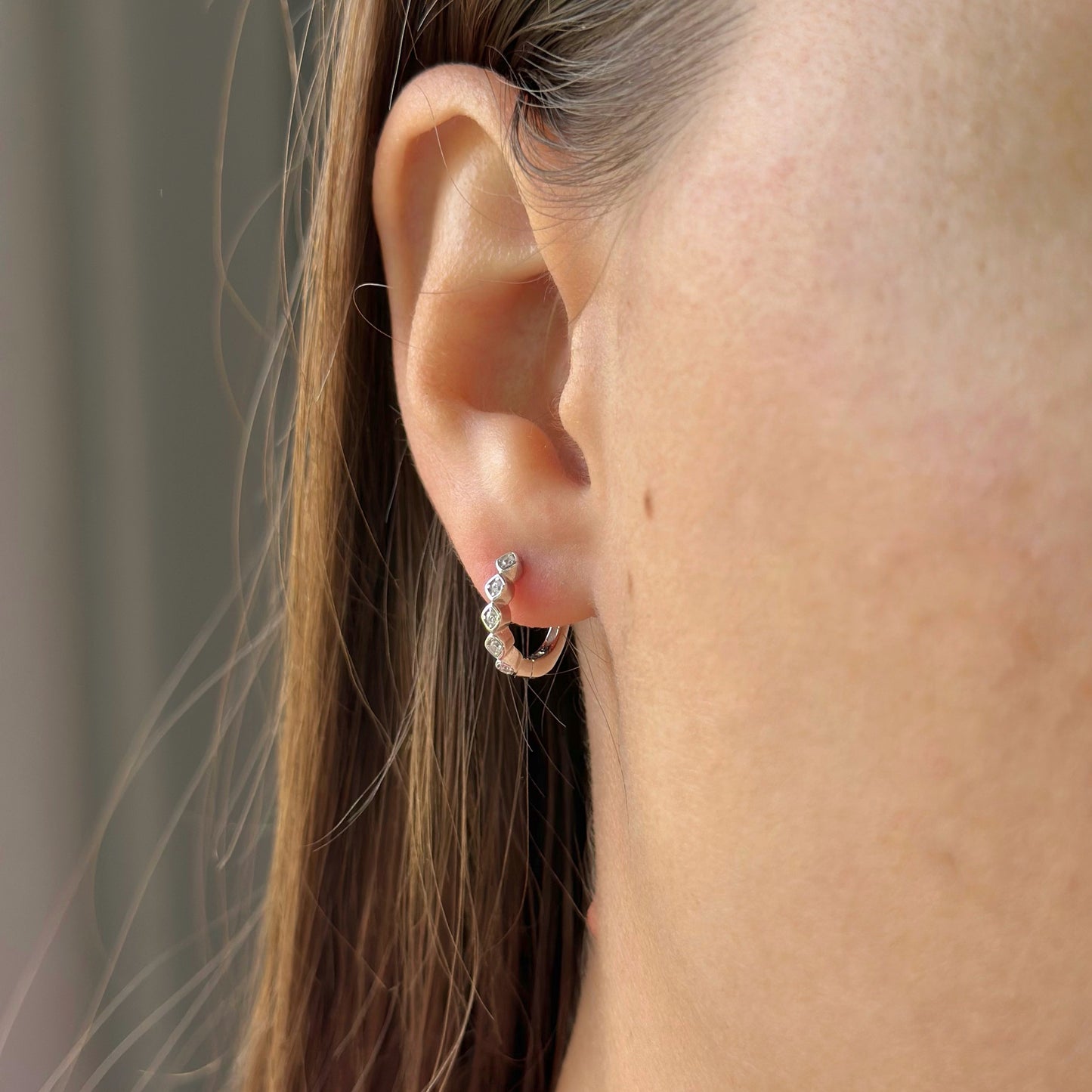 Sterling Silver CZ Hoops