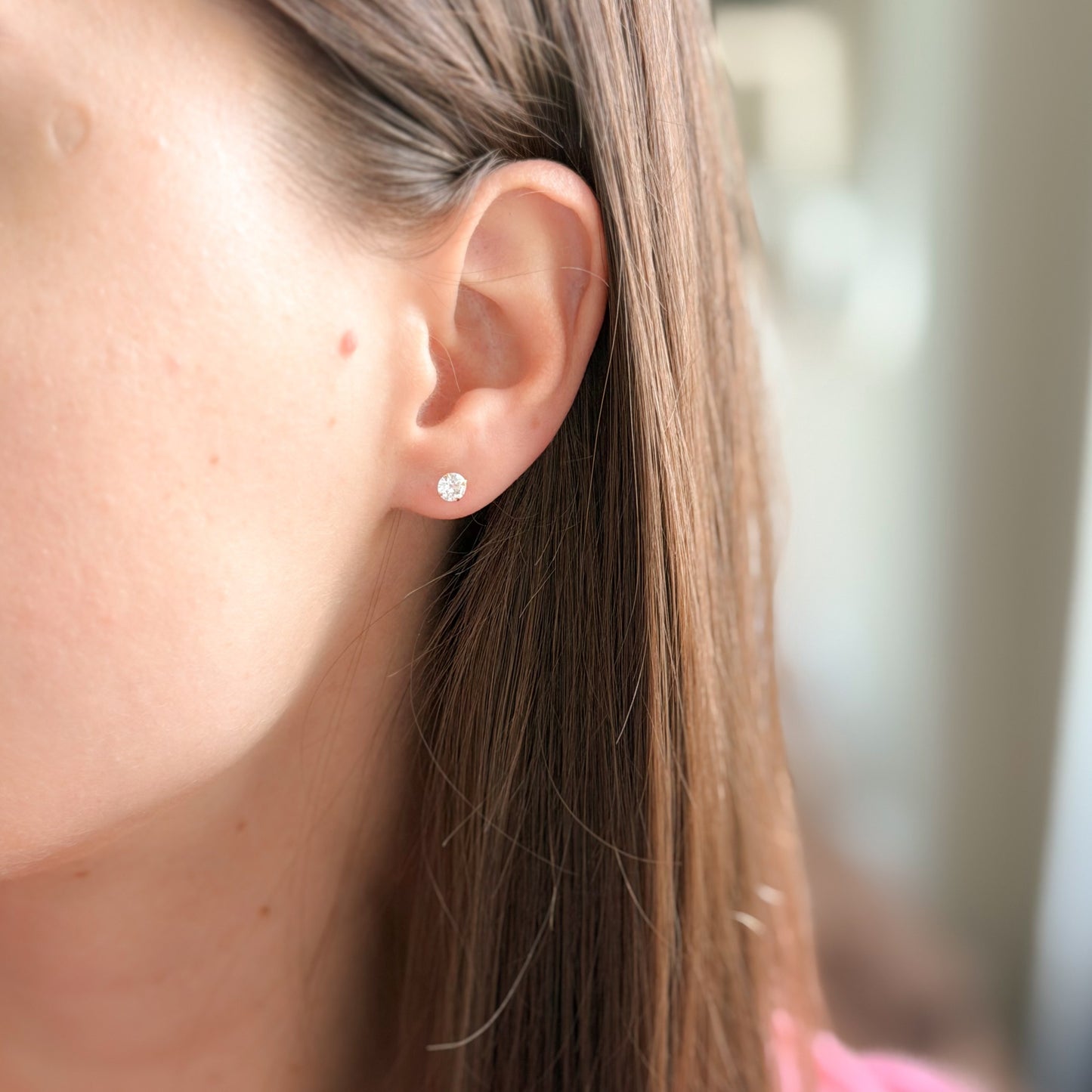 Sterling Silver 4 - 7 mm CZ Studs