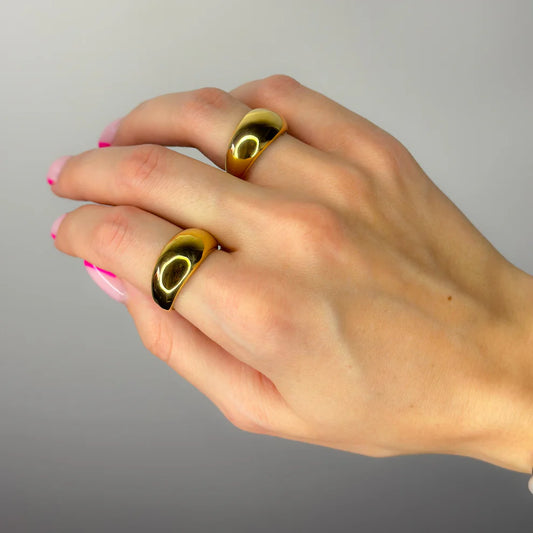 Stainless Steel Golden Ring