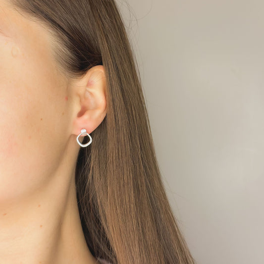 Sterling Silver Rhombus Matte Studs