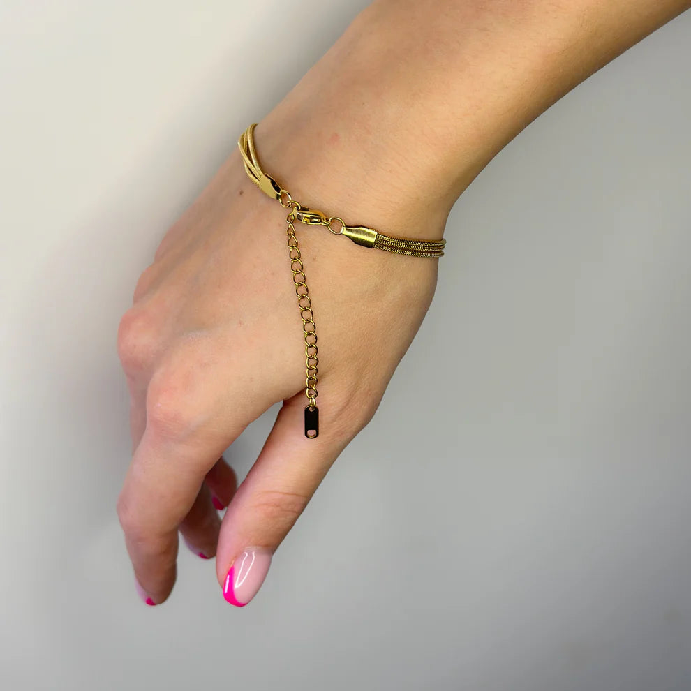 Stainless Steel Triple Chain Bracelet