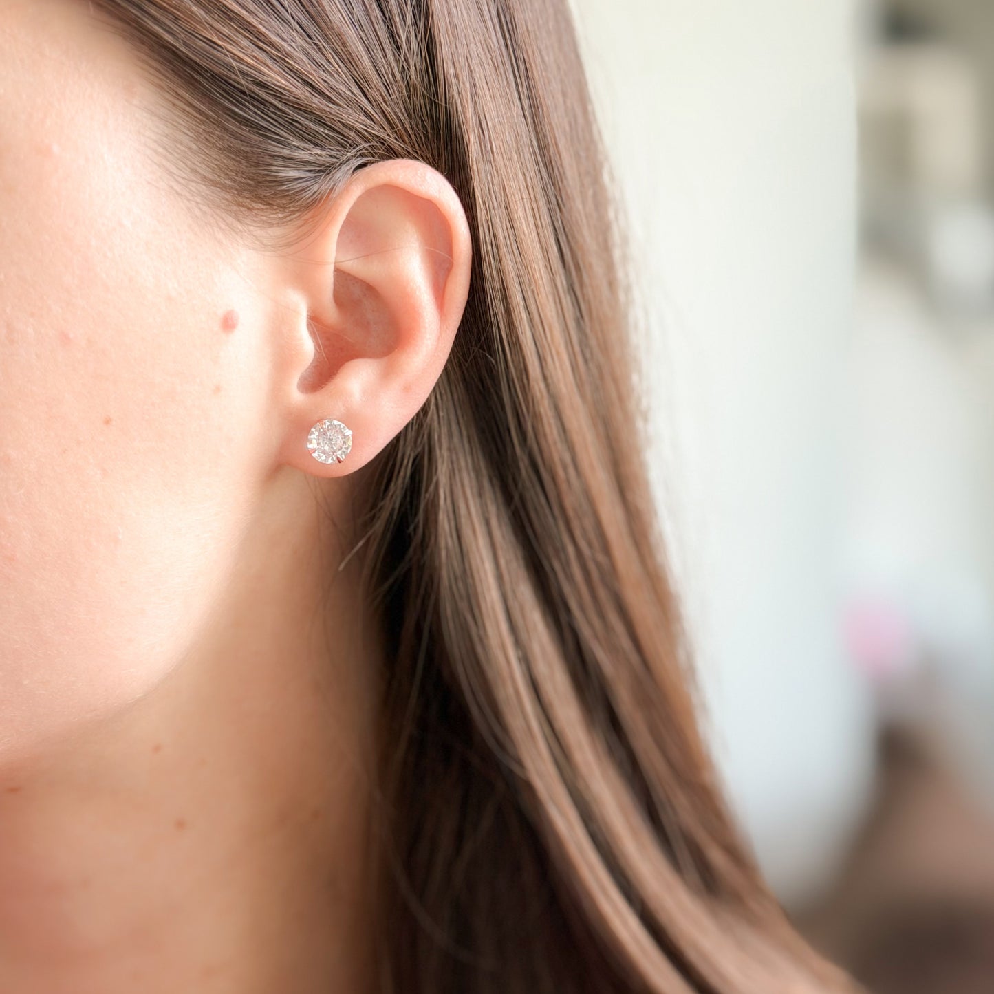 Sterling Silver 4 - 7 mm CZ Studs