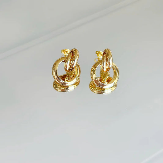 Gold Plated Earrings "Molten Orbit"