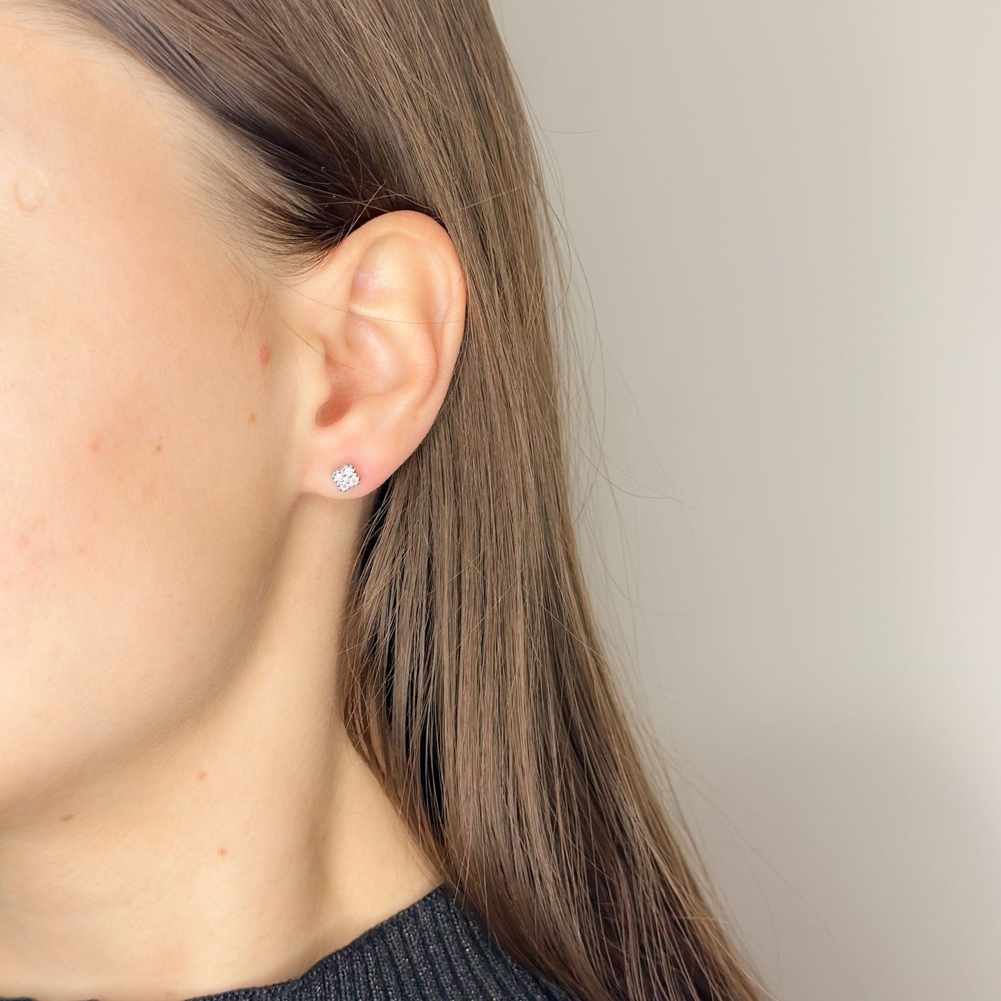 Sterling Silver Clover Screw Studs