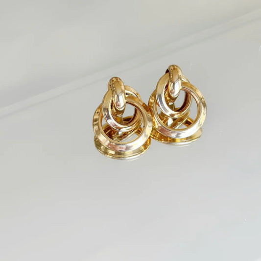 Gold Plated Earrings "Molten Circle"