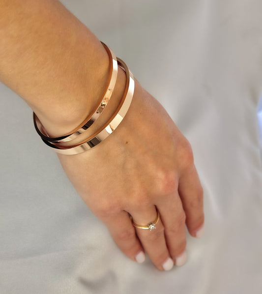 Hera – Rose Gold Plated Bangle (4mm / 6mm)